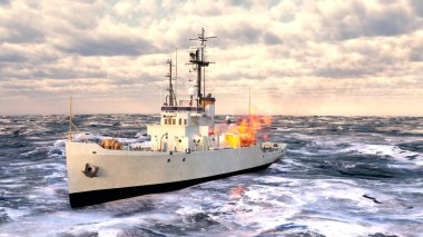 Donanma gemisinin 3D görüntülemesi