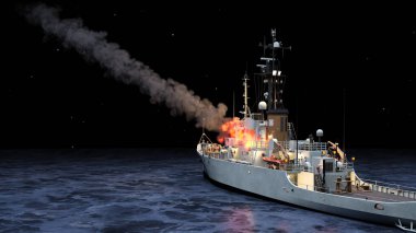 Donanma gemisinin 3D görüntülemesi