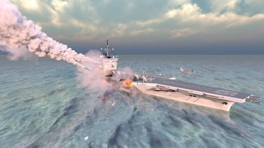 Uçak gemisinin 3D görüntülemesi