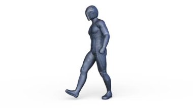 Yürüyen bir siber adamın 3 boyutlu canlandırması