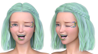 Bir kadının yüzünün 3 boyutlu görüntüsü.