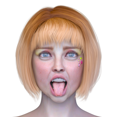 Bir kadının yüzünün 3 boyutlu görüntüsü.