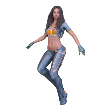 bir kadın savaşçı 3D render