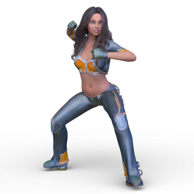 bir kadın savaşçı 3D render