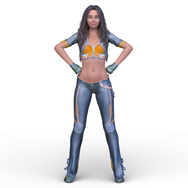 bir kadın savaşçı 3D render