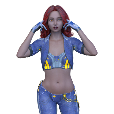 bir kadın savaşçı 3D render