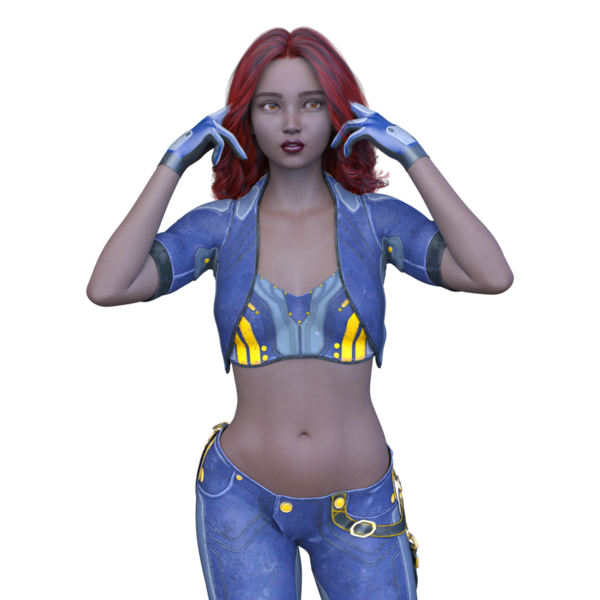 bir kadın savaşçı 3D render