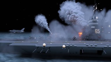 Uçak gemisinin 3D görüntülemesi