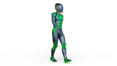 Yürüyen bir siber adamın 3 boyutlu canlandırması