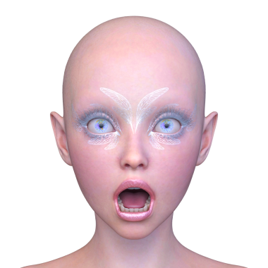 Bir kadının yüzünün 3 boyutlu görüntüsü.