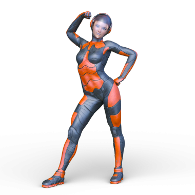 Bir siber kadının 3 boyutlu canlandırması