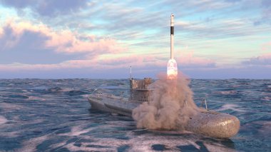 Balistik füze denizaltısının 3D görüntülemesi
