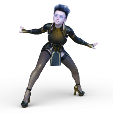 Bir siber kadının 3 boyutlu canlandırması