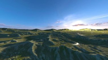 Dağ aralığının 3B görüntülemesi