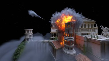 Saray avlusunun 3D görüntüsü saldırı altında