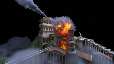 Saray avlusunun 3D görüntüsü saldırı altında