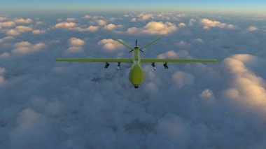 İnsansız bir saldırı uçağının 3 boyutlu görüntüsü