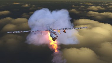 İnsansız bir saldırı uçağının 3 boyutlu görüntüsü