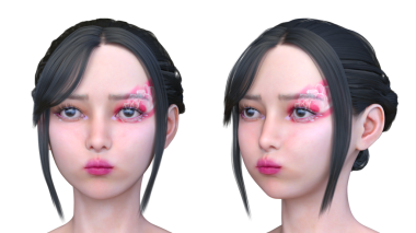 Bir kadının yüzünün 3 boyutlu görüntüsü.