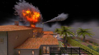 Saray avlusunun 3D görüntüsü saldırı altında