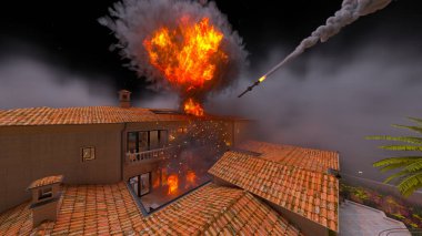 Saray avlusunun 3D görüntüsü saldırı altında