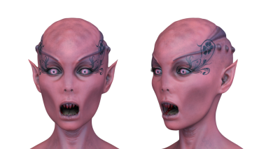 Dişi bir uzaylının 3 boyutlu görüntüsü