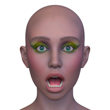 Bir kadının yüzünün 3 boyutlu görüntüsü.
