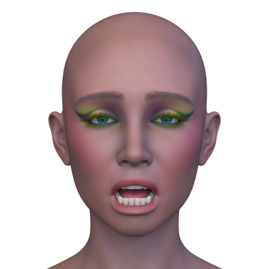 Bir kadının yüzünün 3 boyutlu görüntüsü.