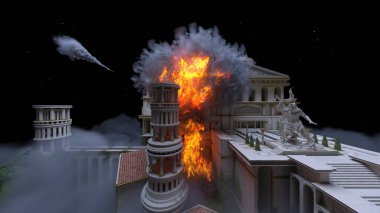 Saray avlusunun 3D görüntüsü saldırı altında