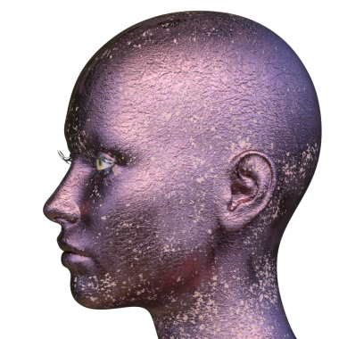 Bir kadının yüzünün 3 boyutlu görüntüsü.