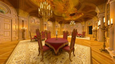 Yemek odasının 3 boyutlu görüntüsü