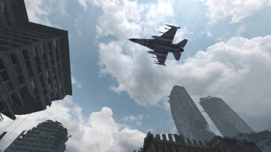 3D rendering of a fighter aircraft