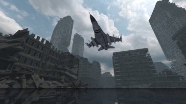 3D rendering of a fighter aircraft