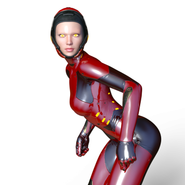 Dişi bir sayborgun 3D canlandırması