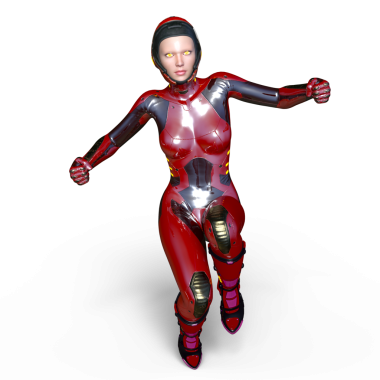 Dişi bir sayborgun 3D canlandırması