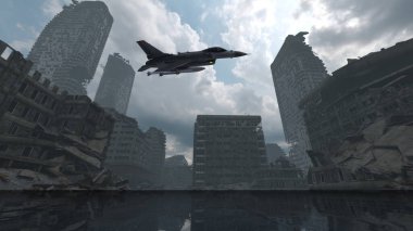 3D rendering of a fighter aircraft