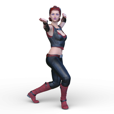bir kadın savaşçı 3D render