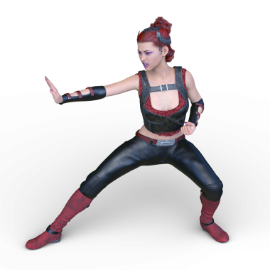 bir kadın savaşçı 3D render