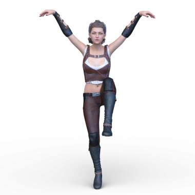 bir kadın savaşçı 3D render