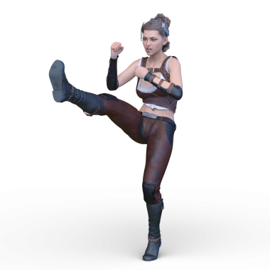 bir kadın savaşçı 3D render