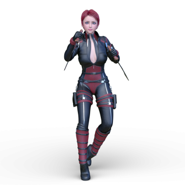 bir kadın savaşçı 3D render