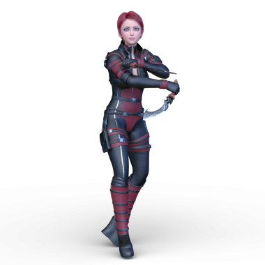 bir kadın savaşçı 3D render