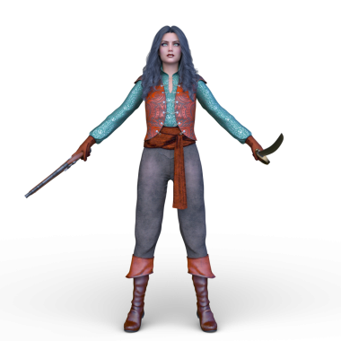 bir kadın savaşçı 3D render