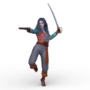 bir kadın savaşçı 3D render
