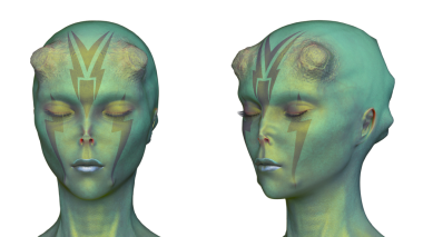 Dişi bir uzaylının 3 boyutlu görüntüsü