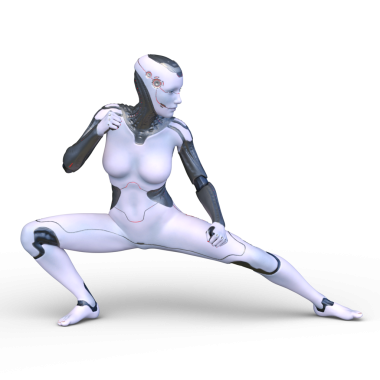 Dişi bir sayborgun 3D canlandırması