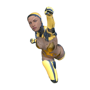 Dişi bir sayborgun 3D canlandırması