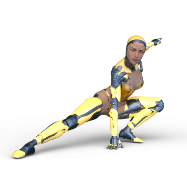 Dişi bir sayborgun 3D canlandırması