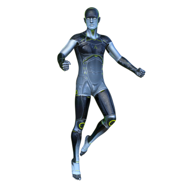 erkek bir cyborg 3D render