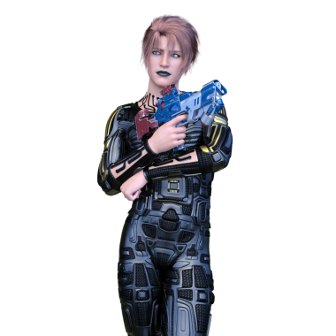 3D rendering of a cyber warrior